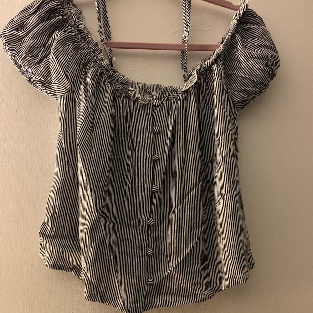Off the shoulder striped top